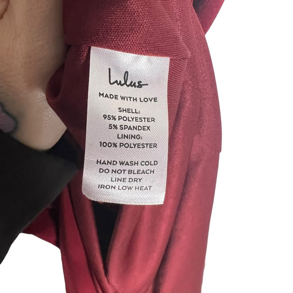 Lulus Red Song of Love Off Shoulder Tapered Full Length Dress Medium - Picture 6 of 12